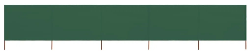vidaXL Para-vento com 5 painéis em tecido 600x160 cm verde
