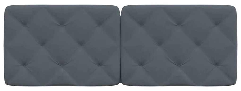 Almofadão de cabeceira 120 cm veludo cinzento-escuro