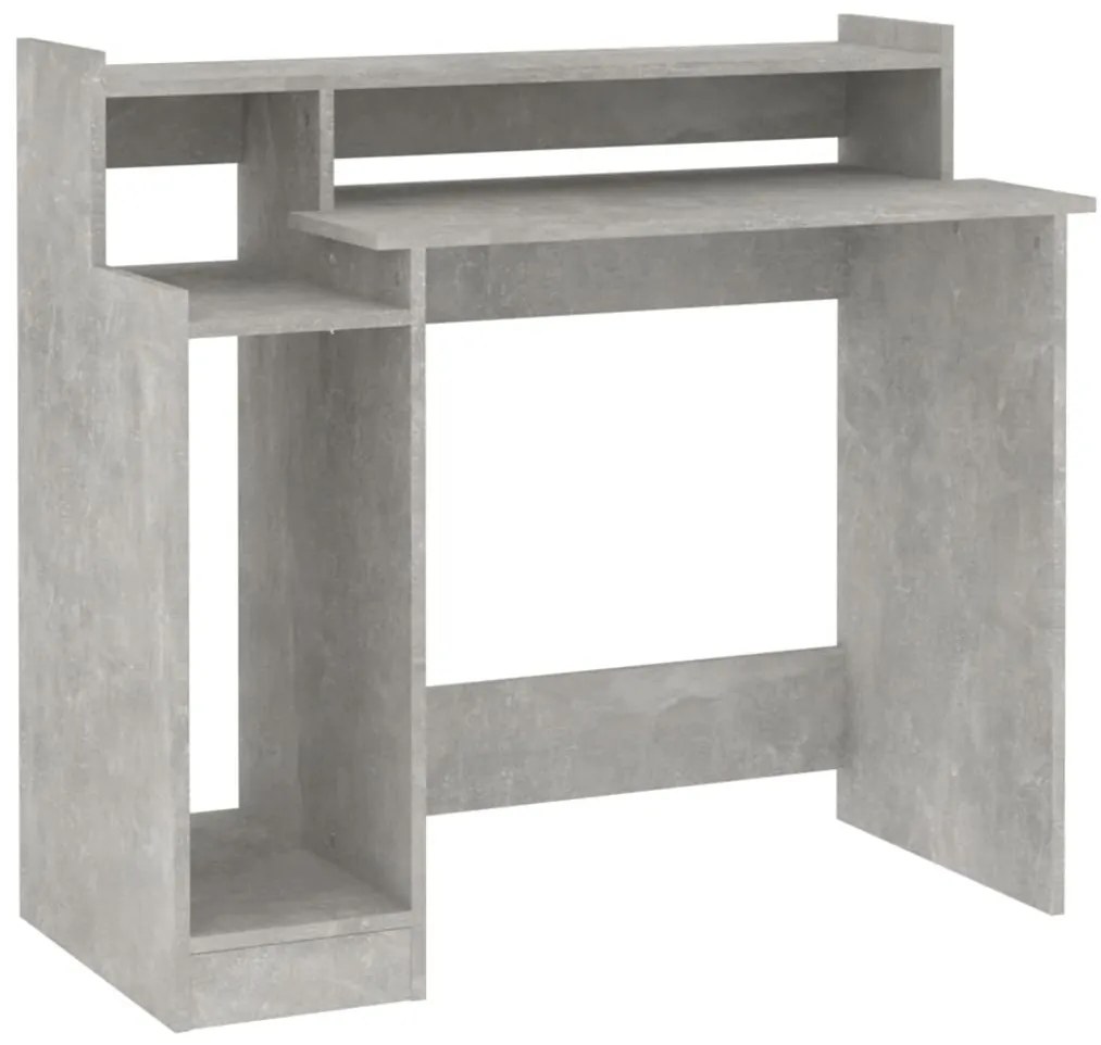 Secretária c/ LED 97x45x90cm derivados madeira cinzento cimento