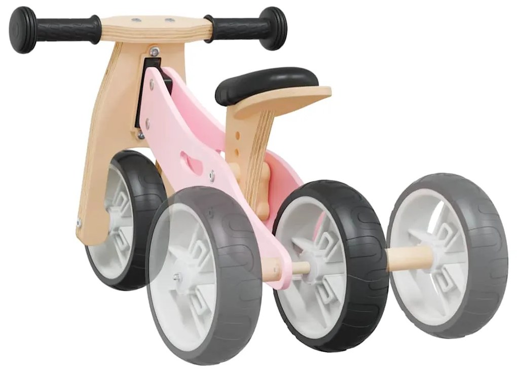 Bicicleta de equilíbrio p/ crianças 2 em 1 rosa