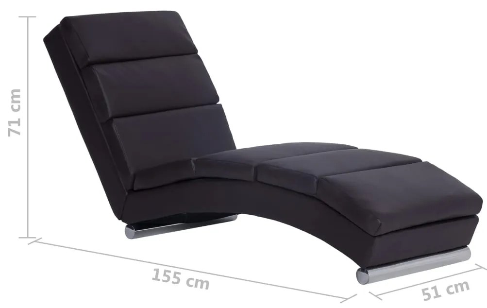 Chaise longue couro artificial castanho