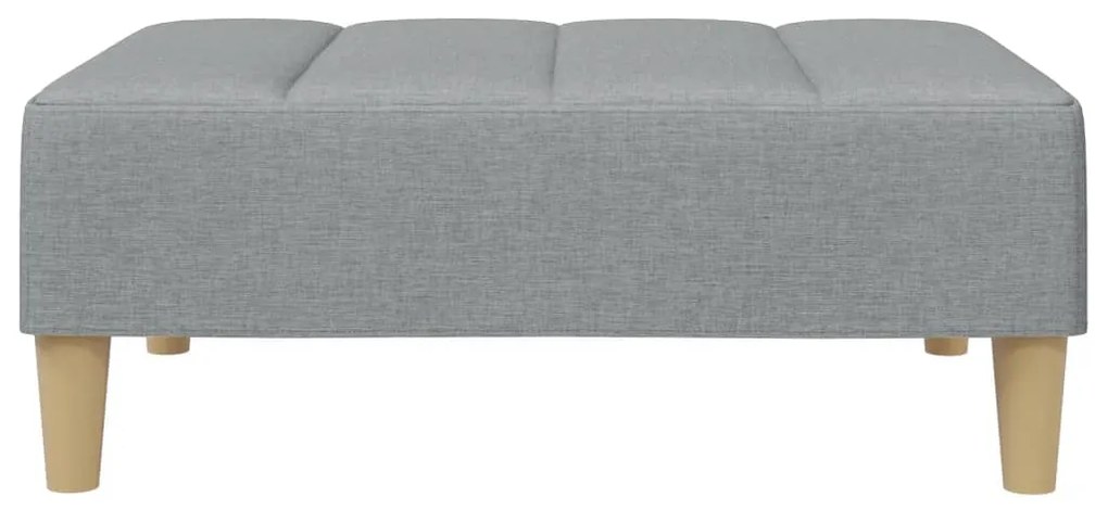 Sofá-cama de 2 lugares c/ apoio de pés tecido cinzento-claro