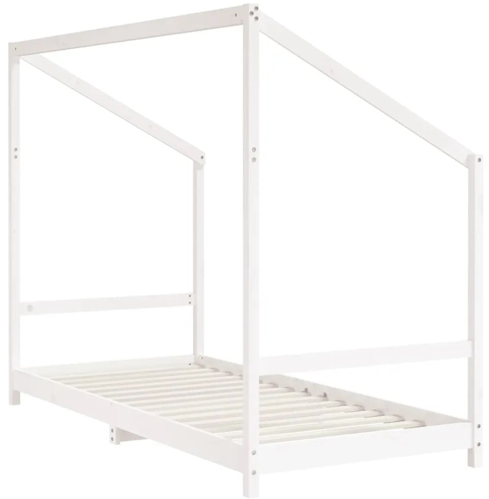 Estrutura de cama infantil 2x(90x200) cm pinho maciço branco
