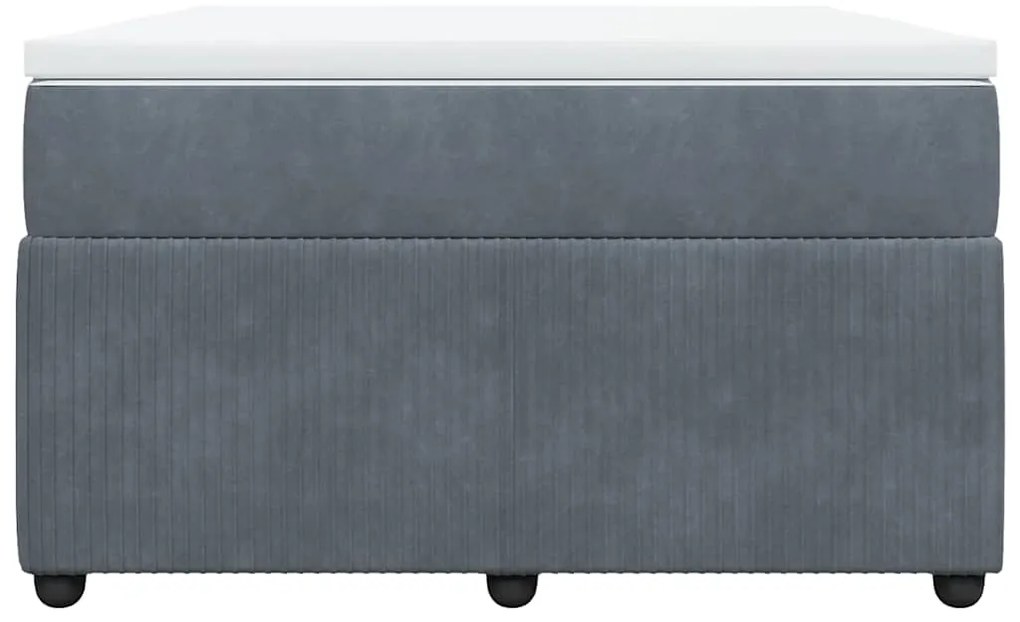 Cama boxspring com colchão 120x200 cm veludo cinzento-escuro