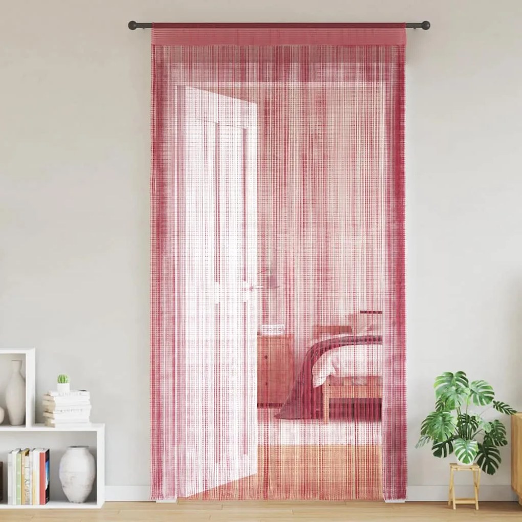vidaXL Cortinas de fios 2 pcs 100x250 cm rosa