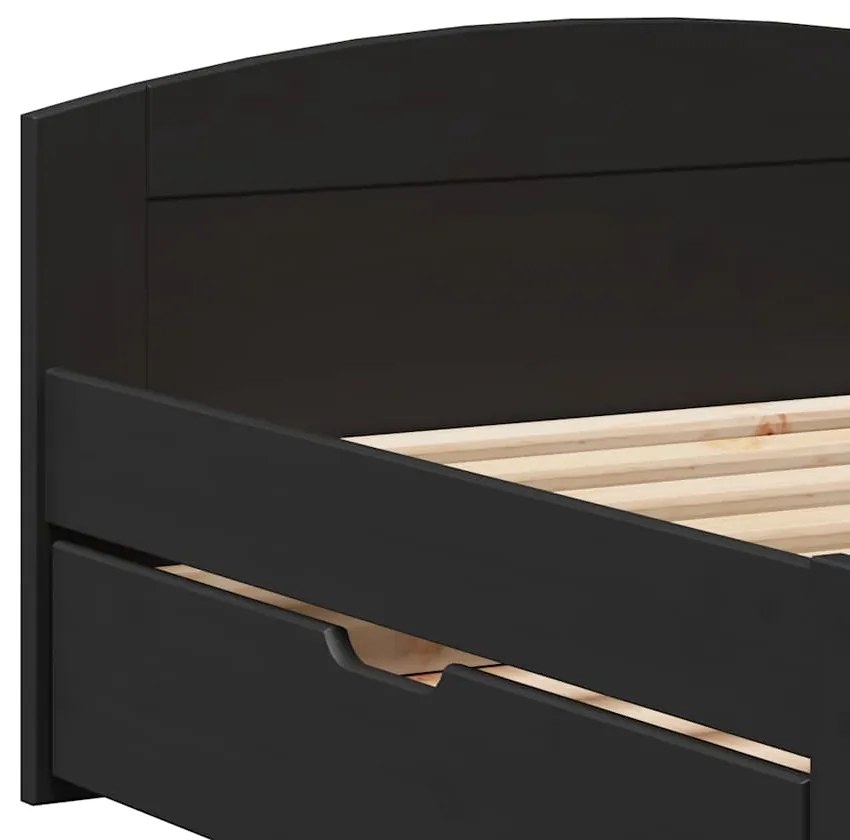 Sofá-cama com 2 gavetas sem colchão 90x200 cm IRUN preto