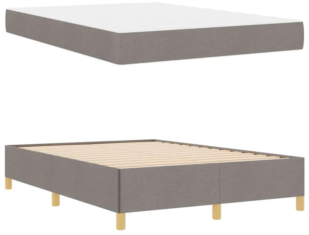 Cama Box Outros Taupe e Branco 140 x 190 cm tecido