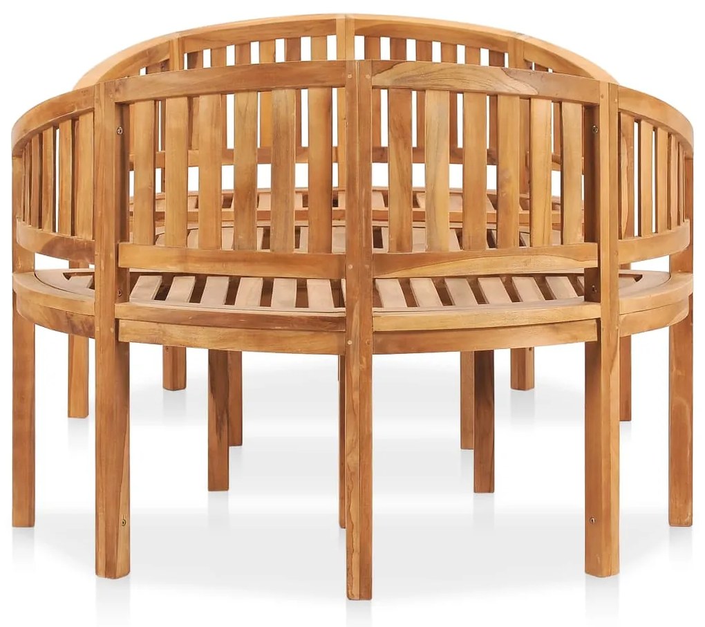 3 pcs conj. lounge de jardim formato banana teca maciça