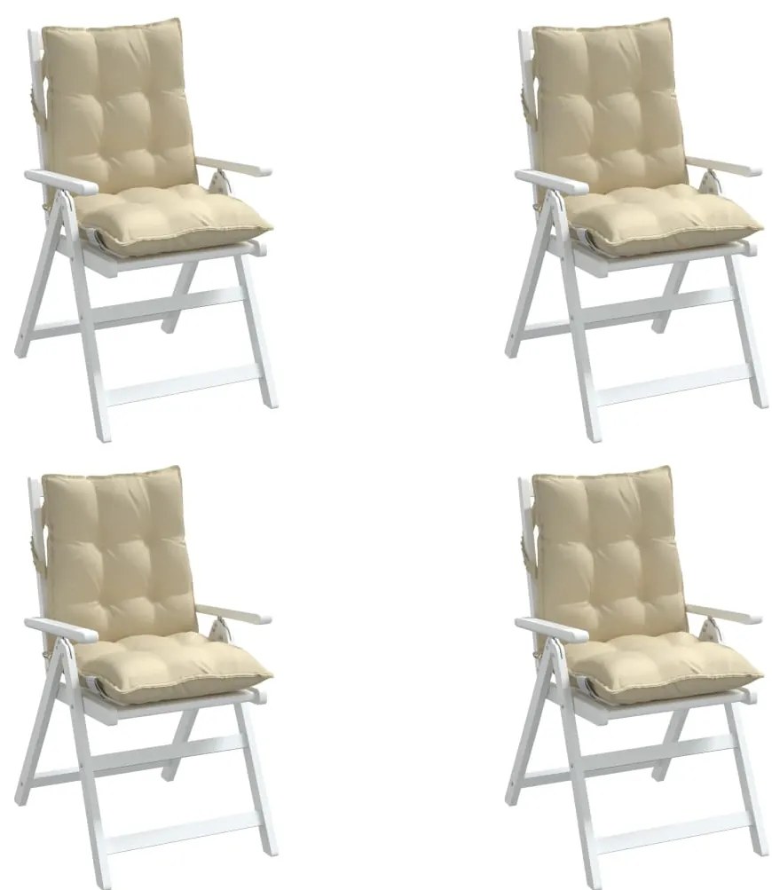 Almofadões cadeira encosto baixo 4 pcs tecido oxford bege