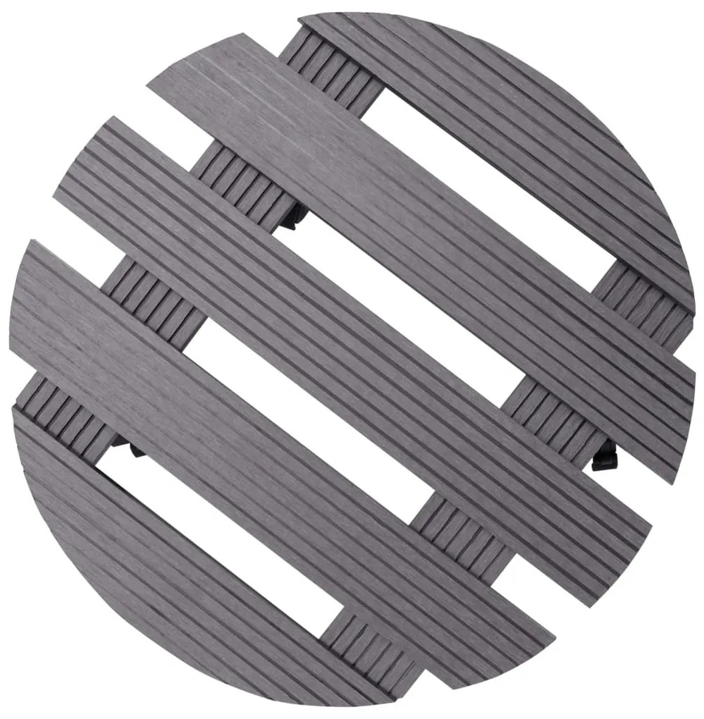 Carrinhos para vasos 4 pcs Ø30x7,5 cm WPC cinzento