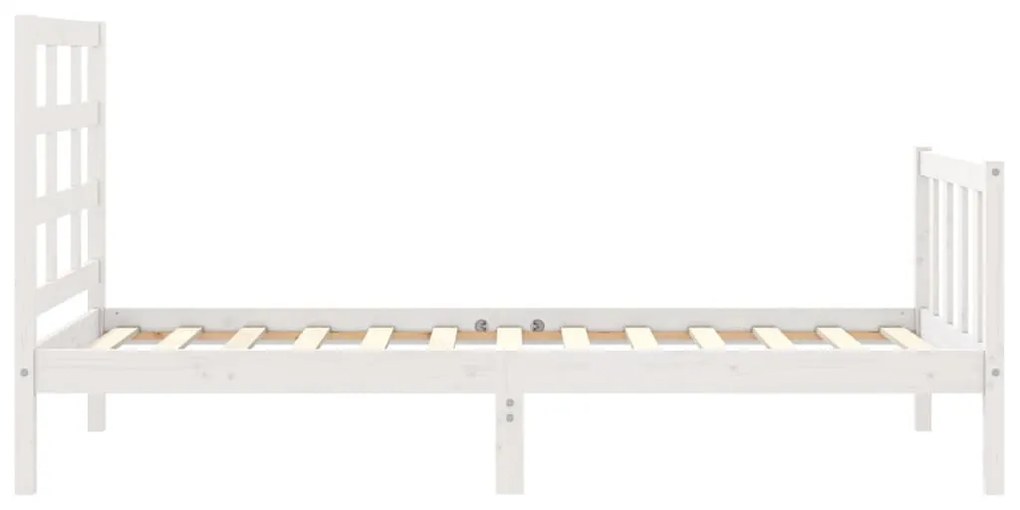 Cama sem colchão 90x200 cm madeira de pinho maciça branco