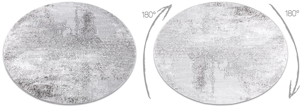 Tapete MEFE moderno  Circulo 8731 Vintage - Structural dois níveis de lã cinza cinzento