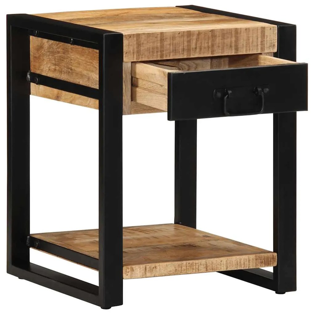 Mesa de apoio 40x40x50 cm madeira de mangueira áspera maciça