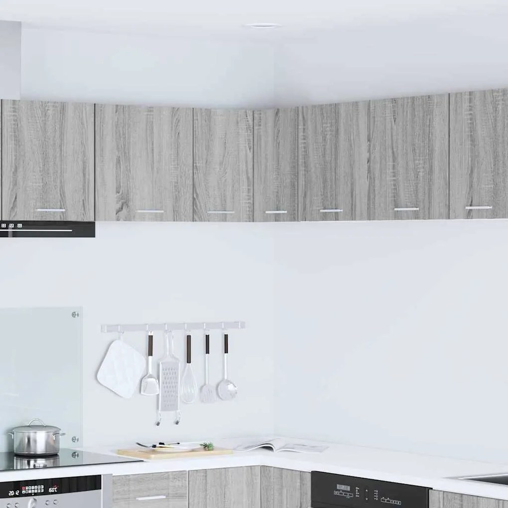 vidaXL Armário suspenso Riga Cinza Sonoma e Branco 57 x 57 x 40 cm