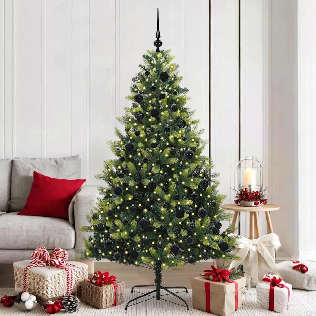 vidaXL Árvore de Natal Artificial Articulada 300 LEDs Verde 180 cm