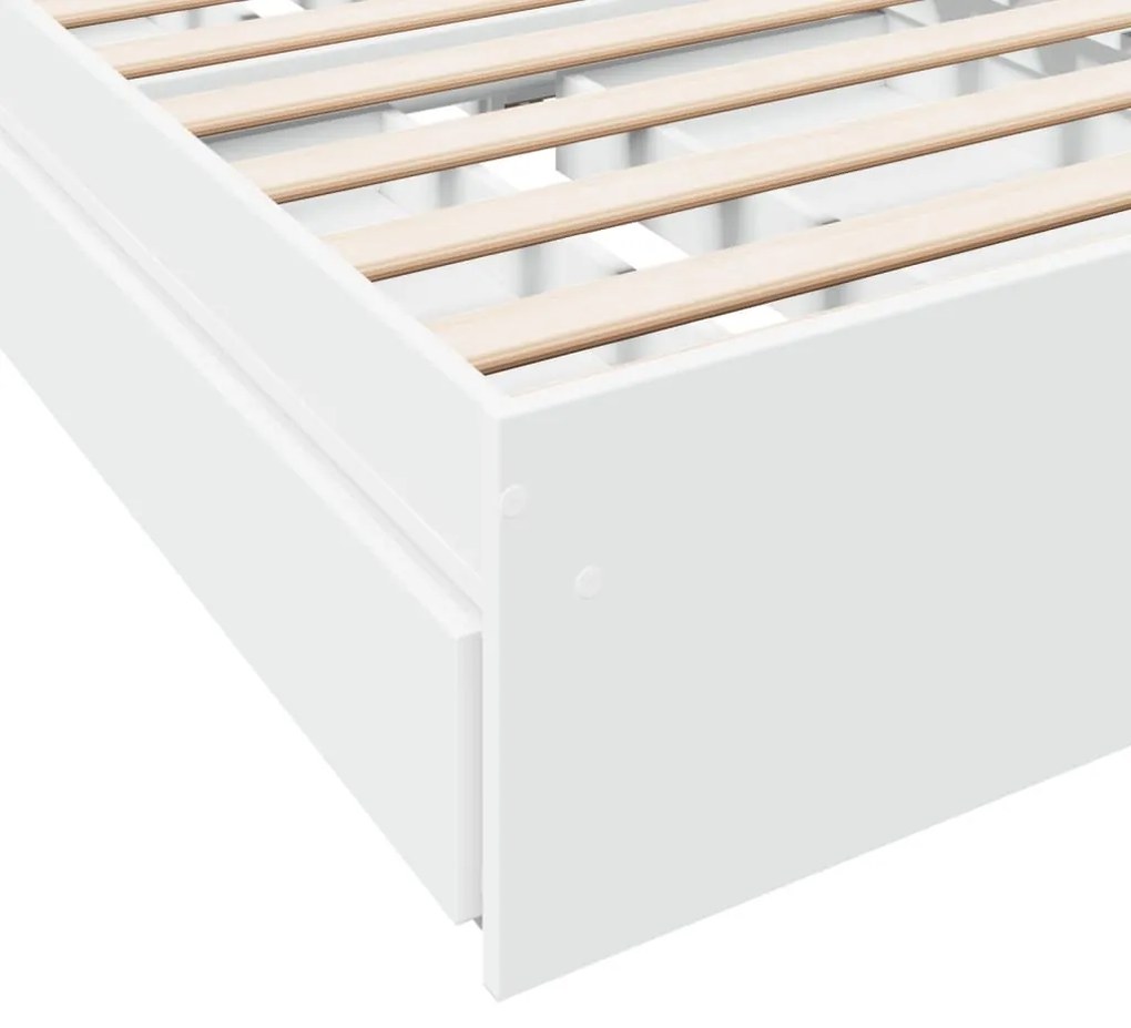 Estrutura cama c/ gavetas 90x190 cm derivados de madeira branco