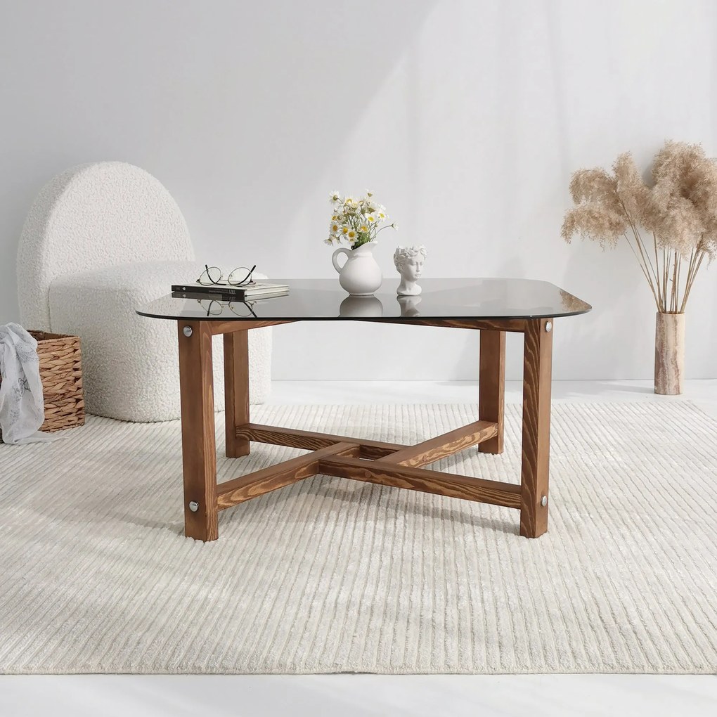 Mesa de Café Zen - Cor Carvalho - 80x40x80cm