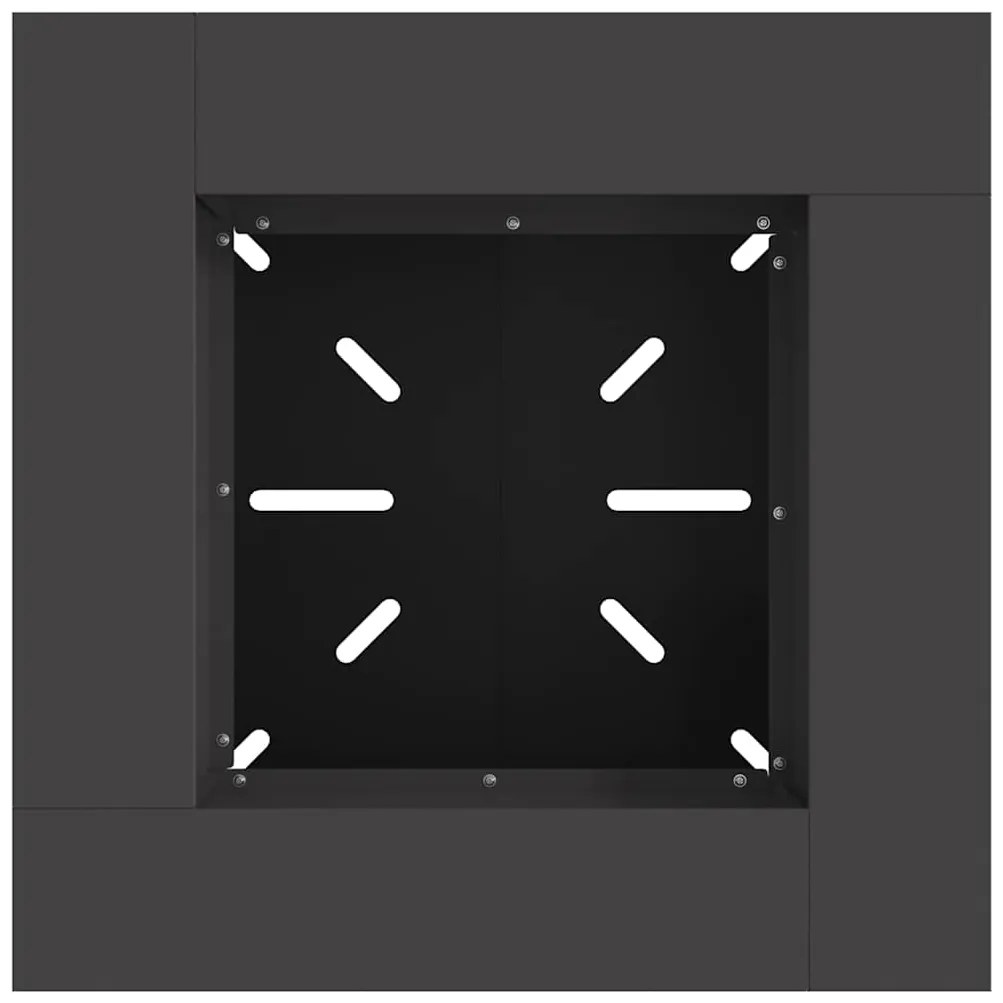 Fogo de Chão Preto 60x60x50 cm Aço