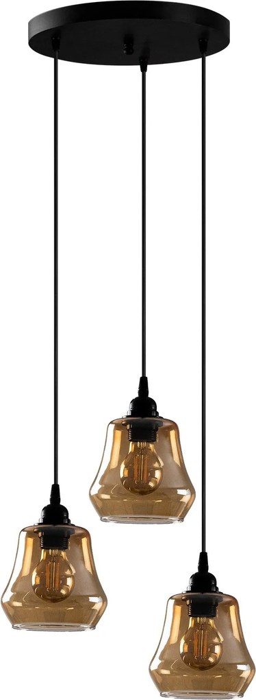 Candeeiro Chandelier Gold – Preto/Dourado – 39 x 39 cm