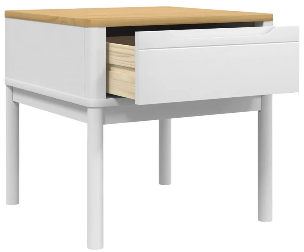 Mesa para candeeiro FLORO 55x55x54 cm pinho maciço branco