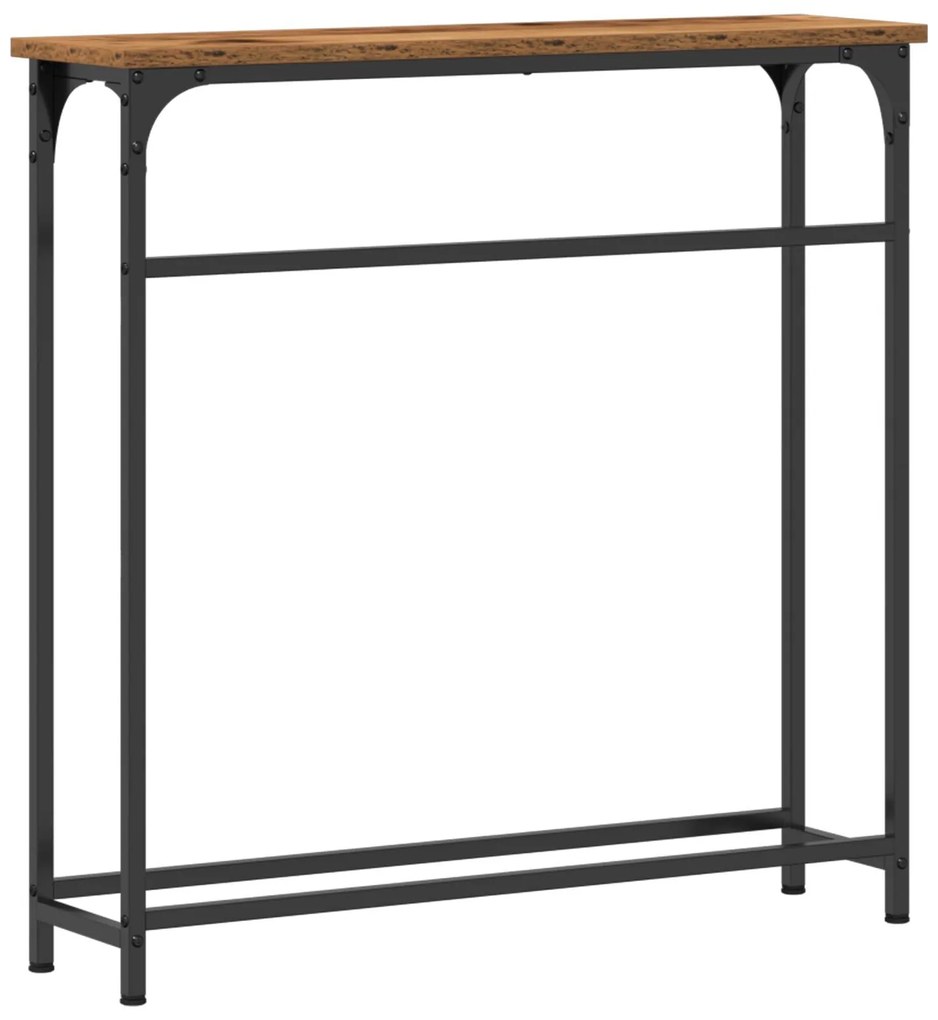 Mesa de Consola vidaXL Madeira Velha 75x19,5x75 cm Madeira Envernizada