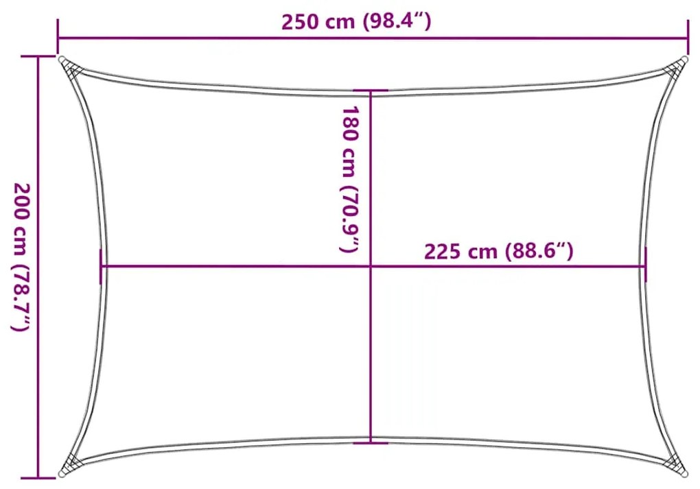 Para-sol estilo vela 160 g/m² 2x2,5m PEAD cinzento-acastanhado