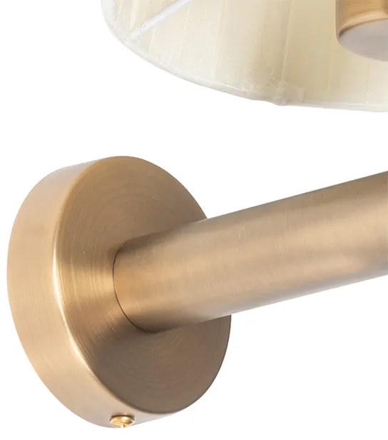 Candeeiro de parede inteligente bronze com abajur branco incluindo WiFi A60 - Pluk