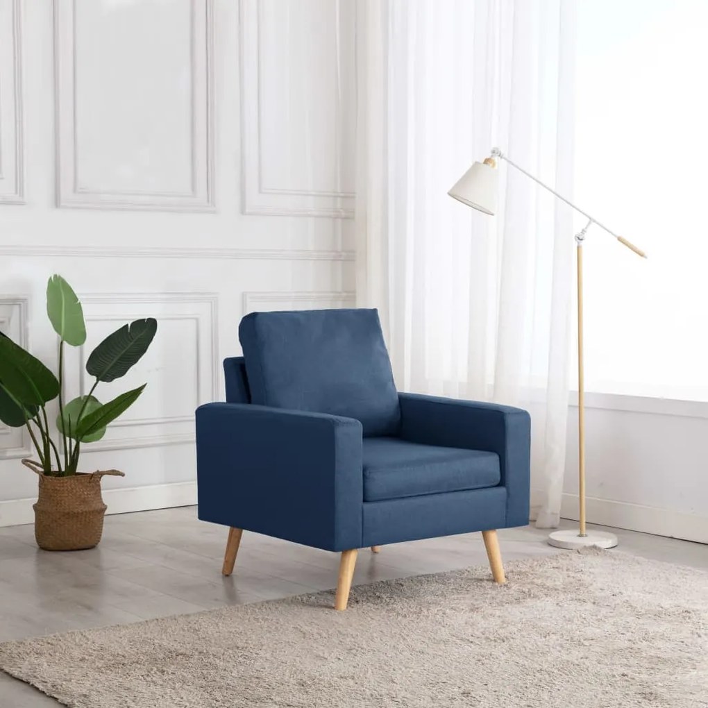 288697 vidaXL Poltrona em tecido azul