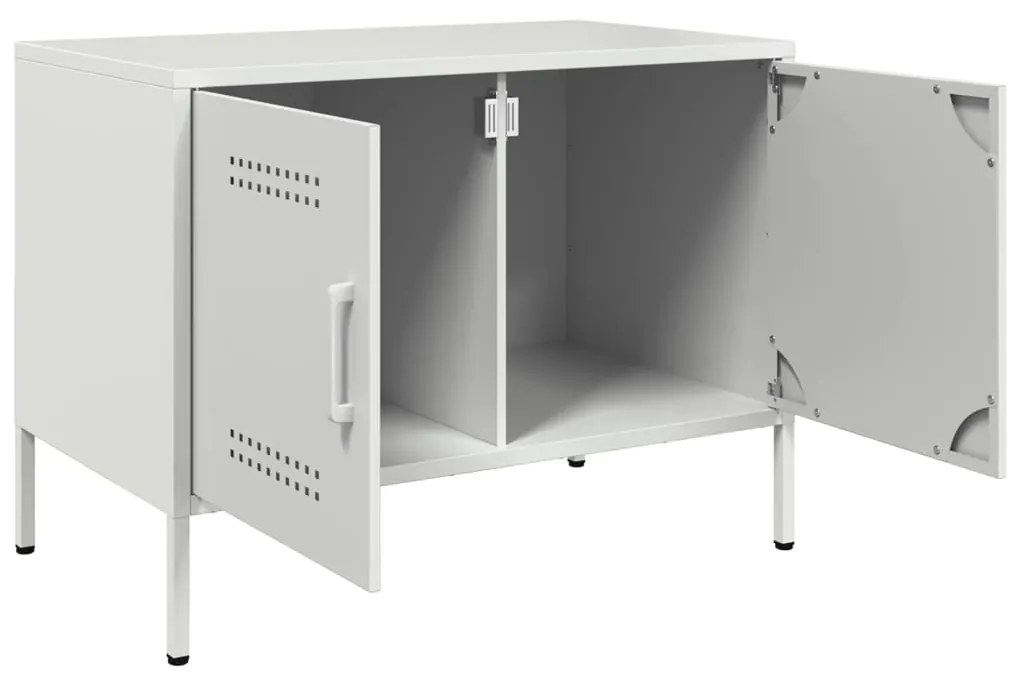 Móveis de TV 2 pcs 68x39x50,5 cm aço branco