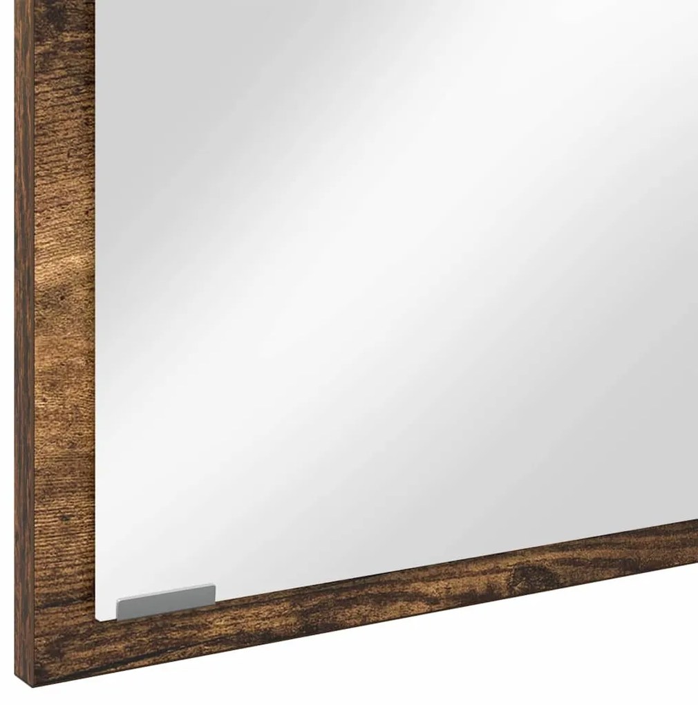 Espelho de Banheiro LED Carvalho Fumado 90x8,5x37 cm Madeira Engenhari