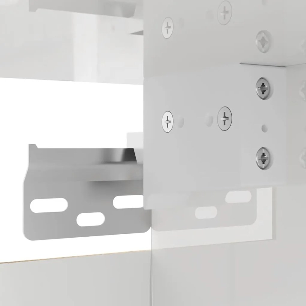 Armário de parede para TV 30,5x30x30 cm branco brilhante