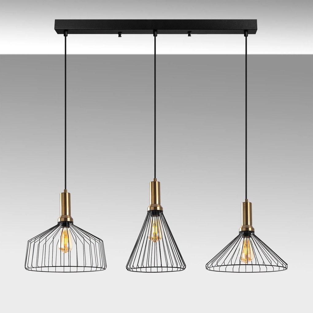 Candeeiro Chandelier Dear – Preto Antique – 104 x 34 cm