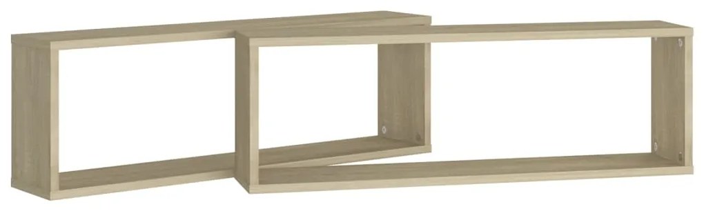 Estantes parede cúbicas 2pcs derivados madeira carvalho sonoma