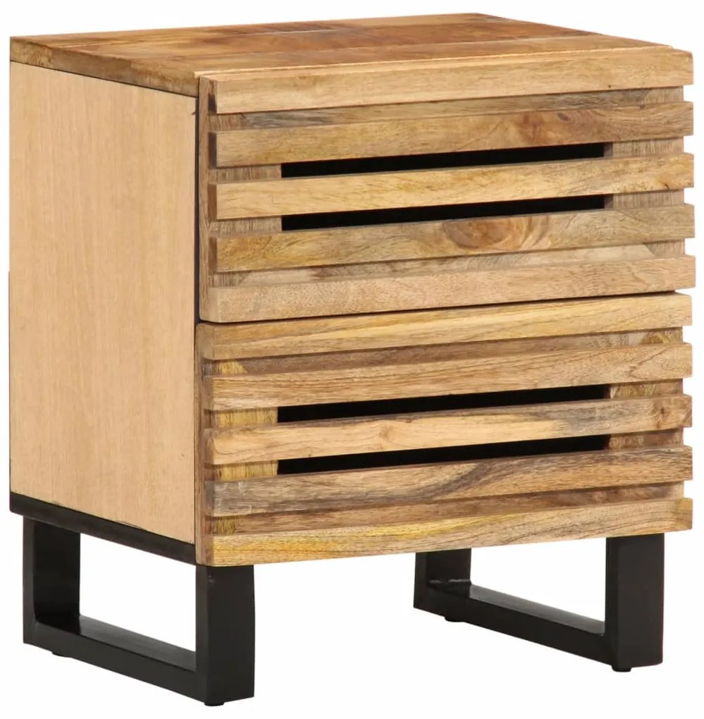 Mesas de cabeceira 2 pcs 40x34x46 cm mangueira áspera maciça