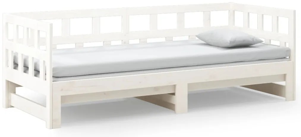 Sofá-cama de puxar 2x(90x200) cm pinho maciço branco