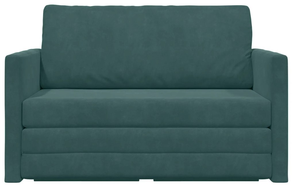 Sofá Cama de Piso 2 em 1 Verde Escuro 124x204x61 cm Veludo