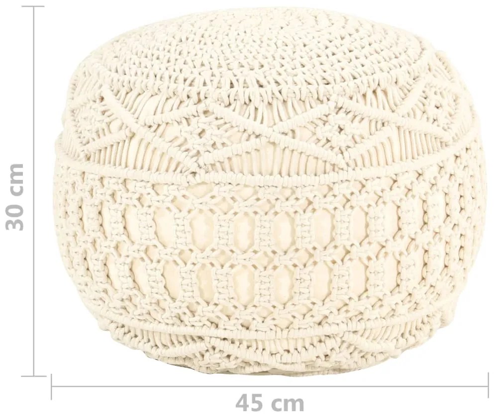 Pufe artesanal macramé 45x30 cm algodão