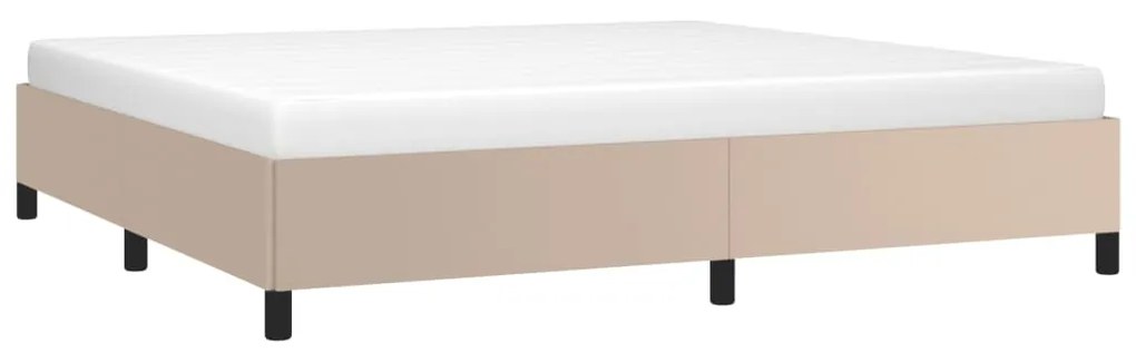 Estrutura de cama 200x200 cm couro artificial cappuccino