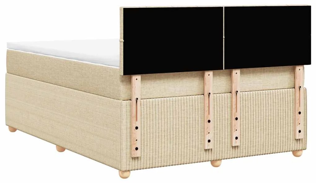Cama com molas/colchão 140x200 cm tecido cor creme