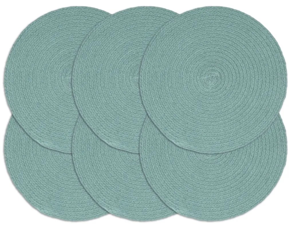 Individuais de mesa 6 pcs algodão liso 38 cm redondo verde
