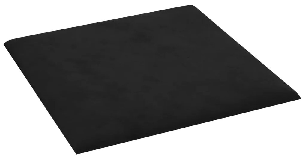 Painel de parede 12 pcs 30x30 cm veludo 1,08 m² preto
