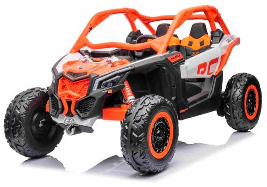 Carro elétrico Can-am 4x4 Maverick, laranja, 2 lugares, suspensão dianteira e traseira, controle remoto Laranja Licenciado