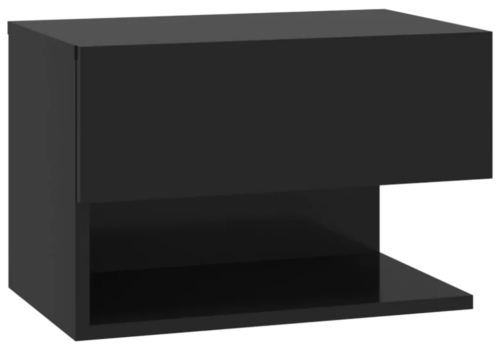 Mesas de cabeceira montagem na parede 2 pcs preto