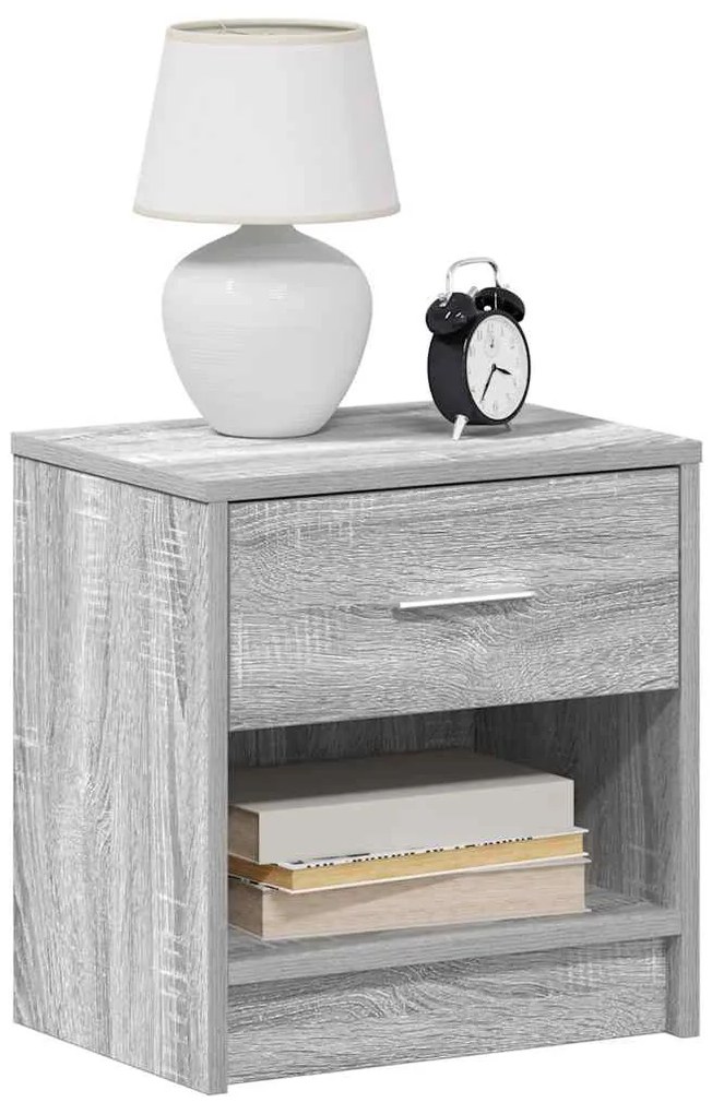 Mesas de cabeceira 2 pcs com gaveta 39x28x41 cm cinzento sonoma