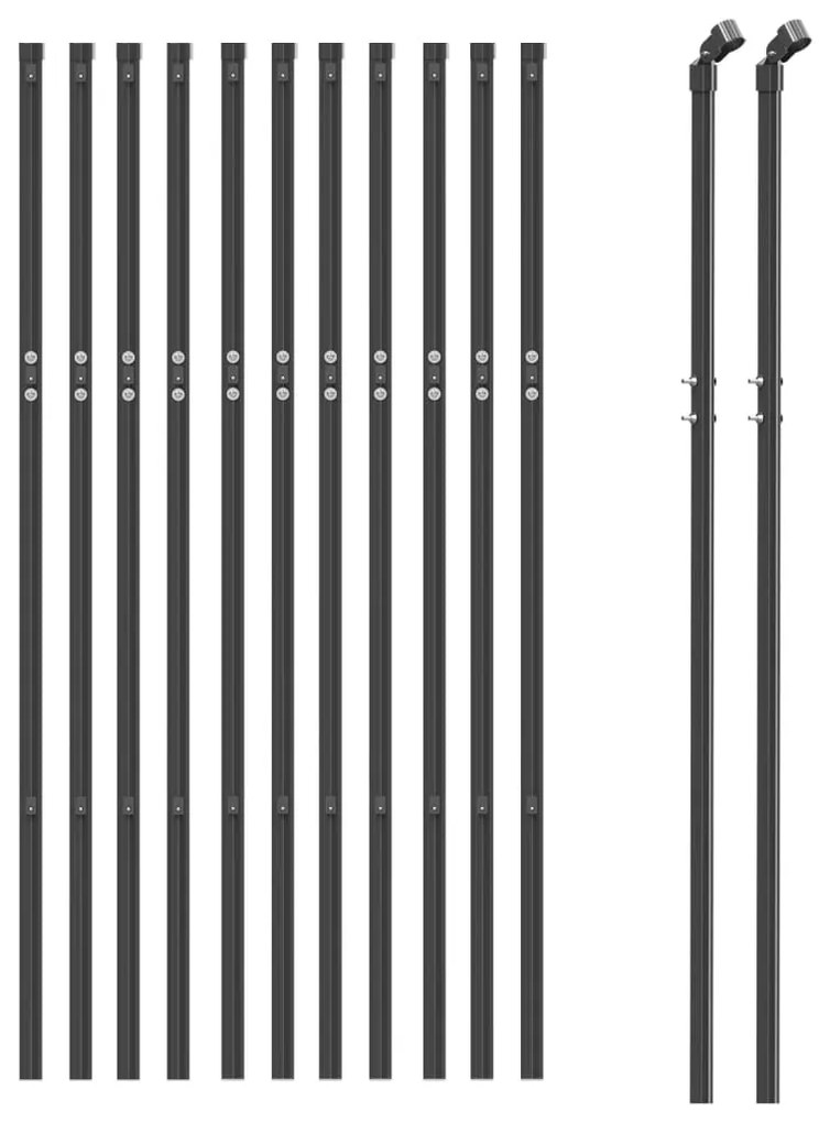 Cerca de malha de arame 0,8x25 m aço galvanizado antracite