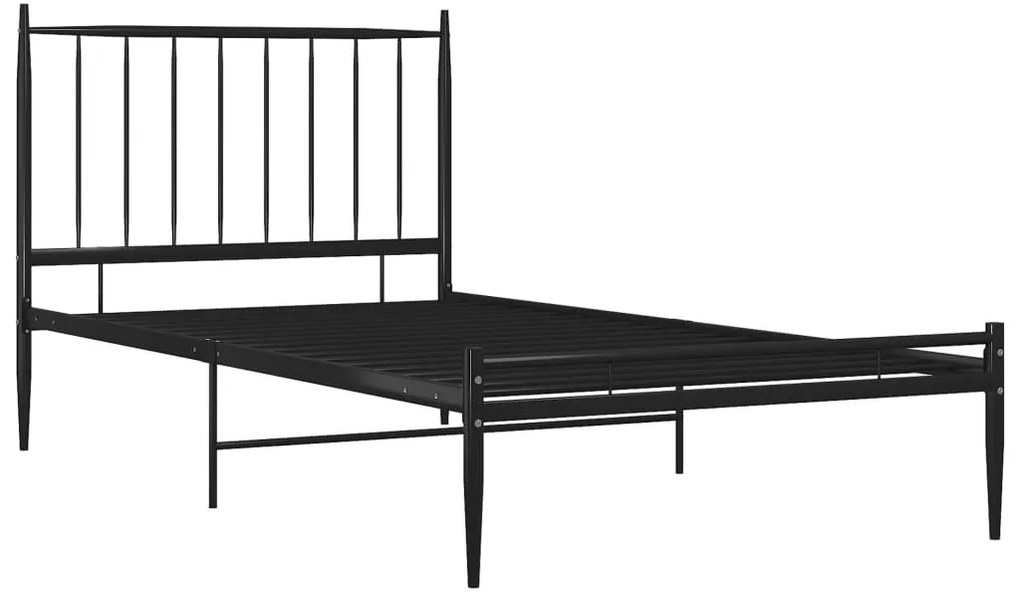 Estrutura de Cama Form em Metal Preto - 90x200 cm - Design Industrial