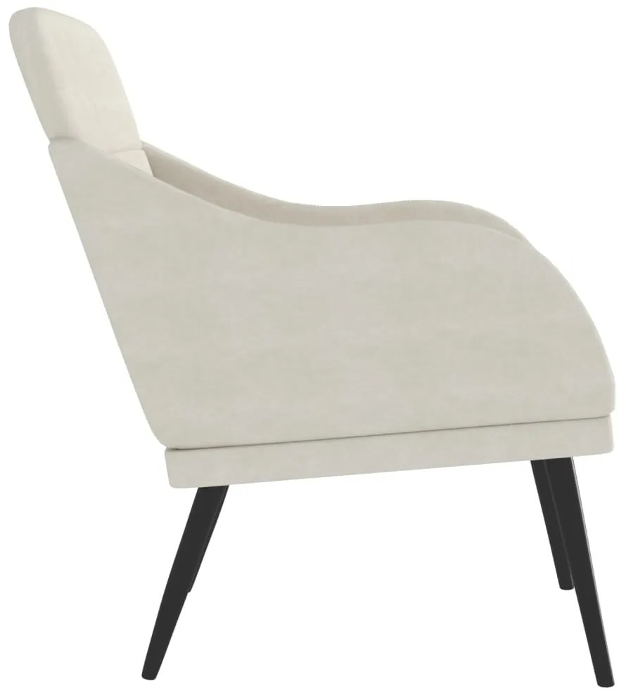 Cadeira com apoio de braços 63x76x80 cm veludo cor creme