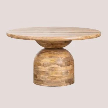 Mesa De Jantar Redonda Em Madeira De Mango (ø140 Cm) Macbet Madeira De Manga - Sklum