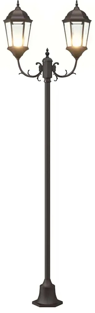 Poste de Luz de Jardim vidaXL 2-Lâmpadas E27 Bronze 220 cm Alumínio