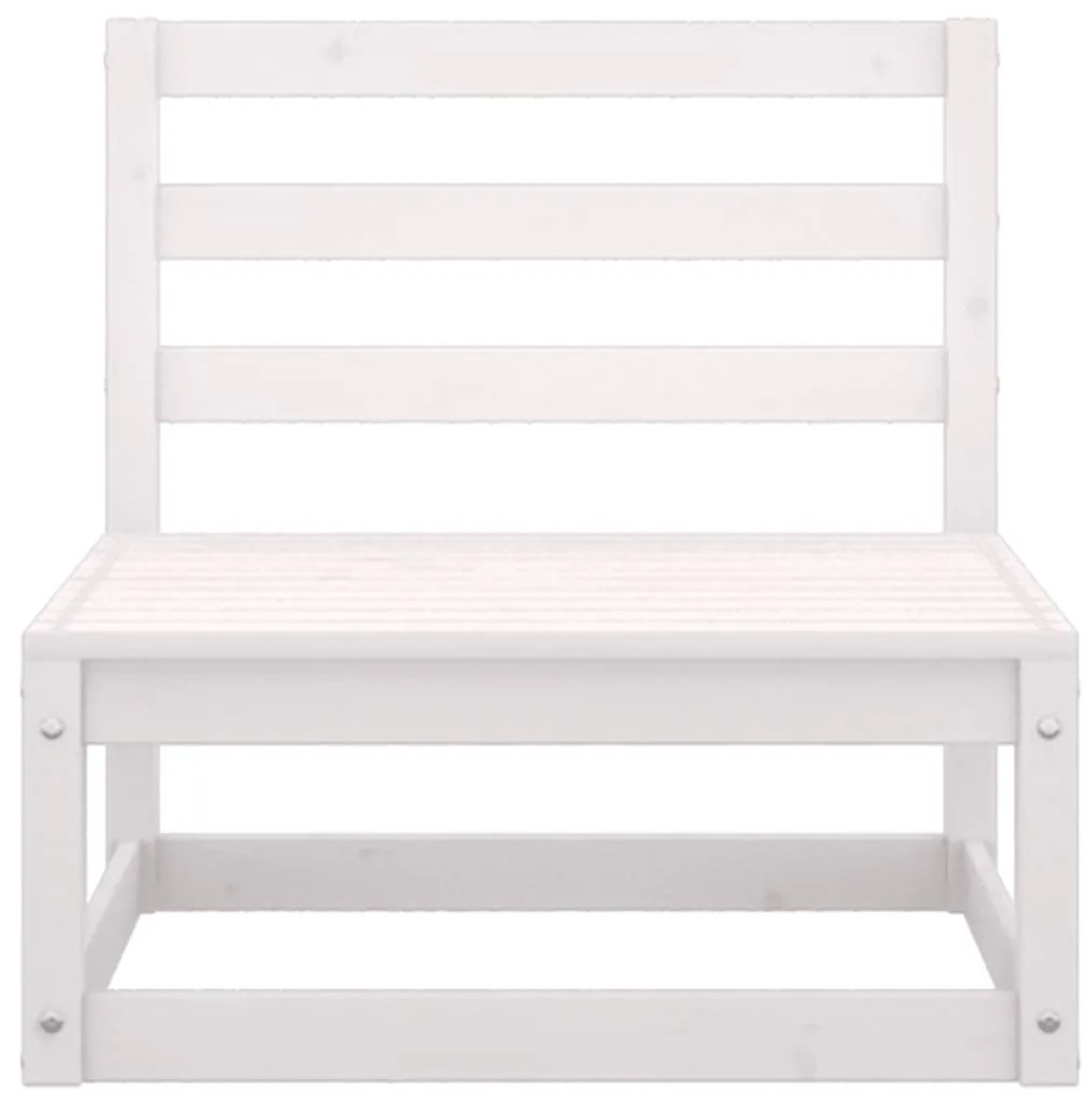 2 pcs conj. lounge de jardim c/ almofadões pinho maciço branco